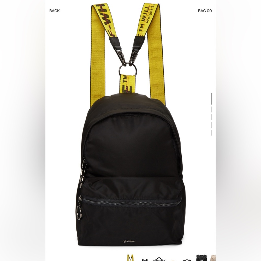 Off White Nylon Mini Backpack